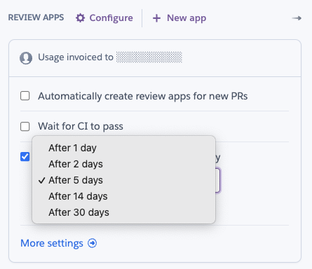 Manage Heroku review apps from the Pipeline’s main page.