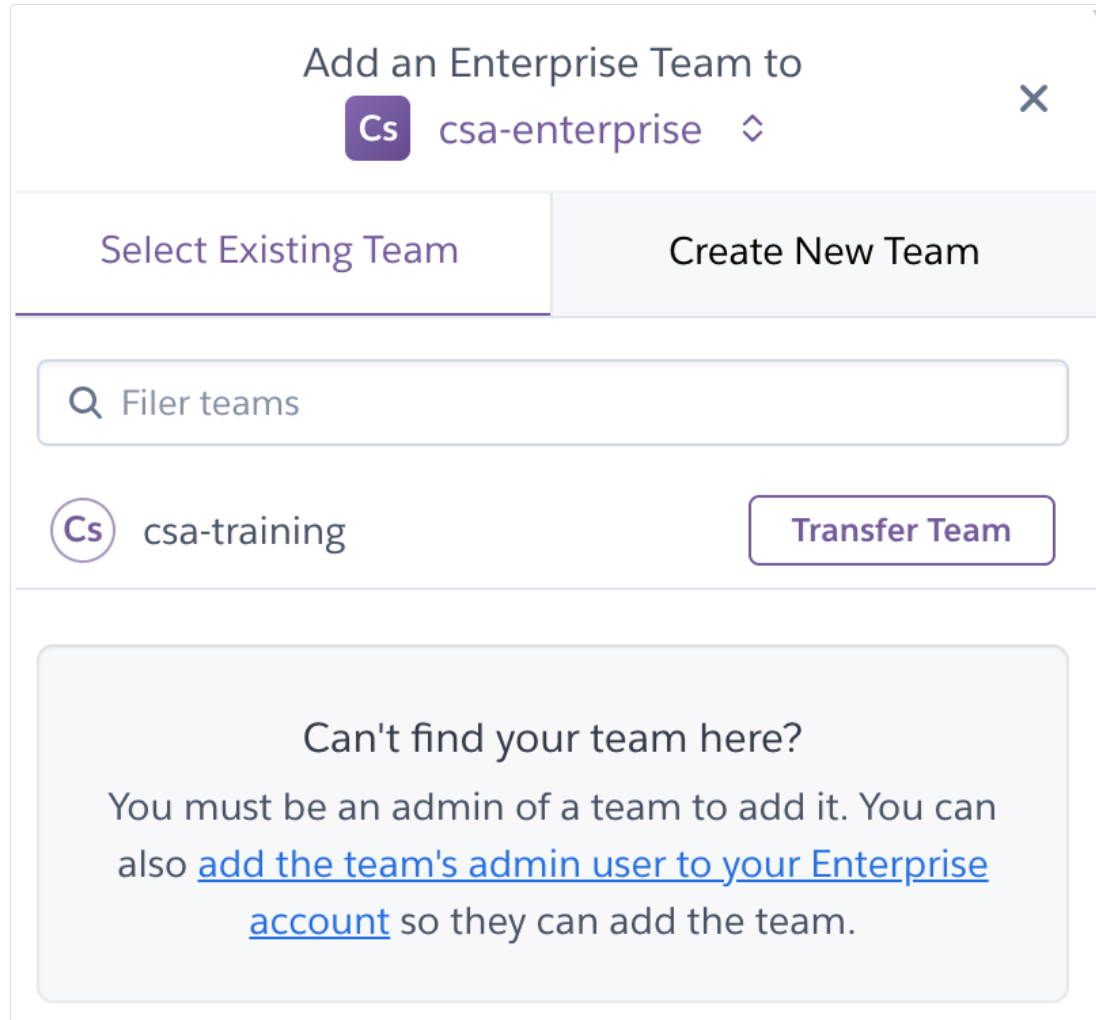 Transfer Team Modal