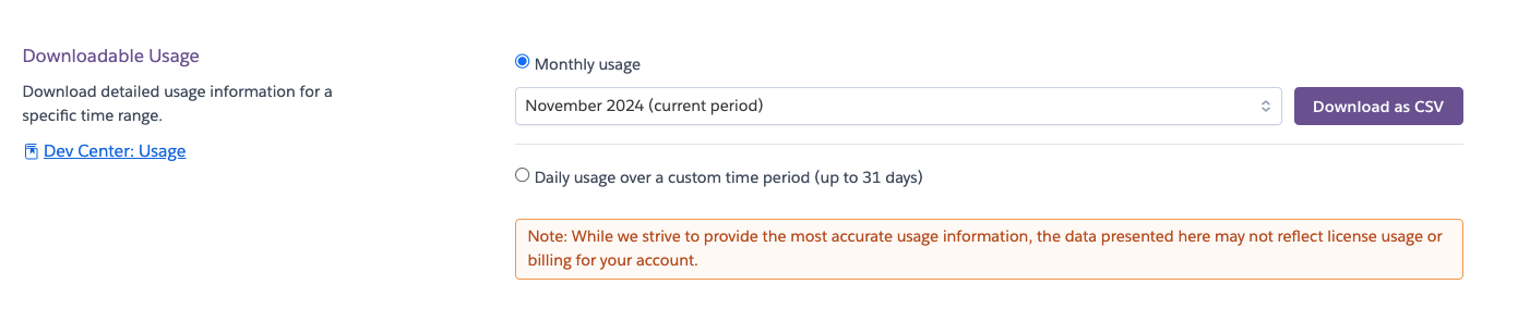 Enterprise Dashboard Downloadable Usage