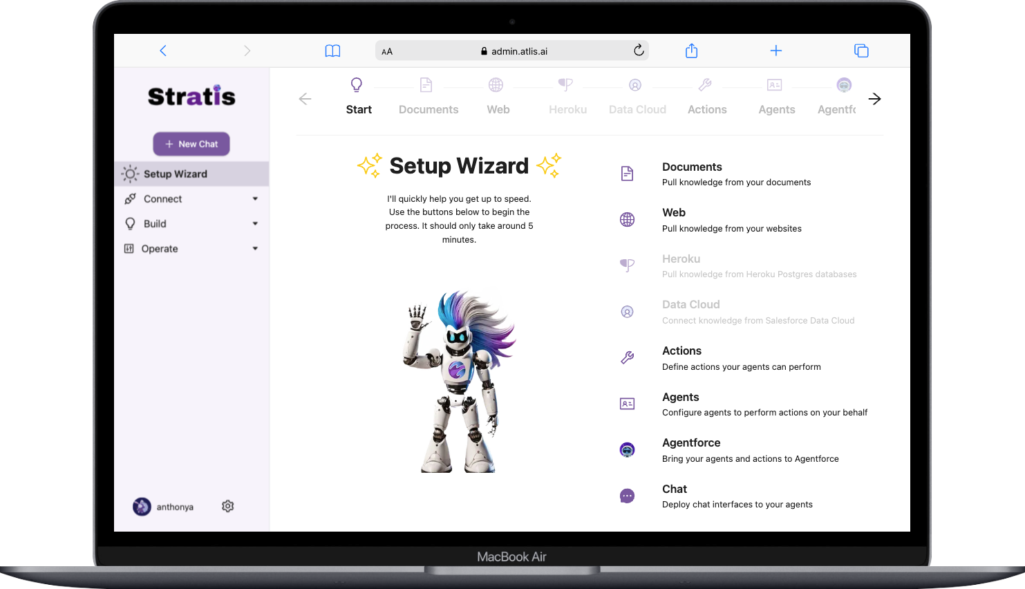 Stratis AI setup wizard